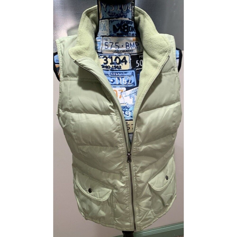 Ann Taylor Loft Down Fleece Lined Vest Mock Collar Women's Size M EXCELLENT